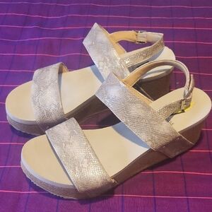 Volatile Silver Wedge Sandals